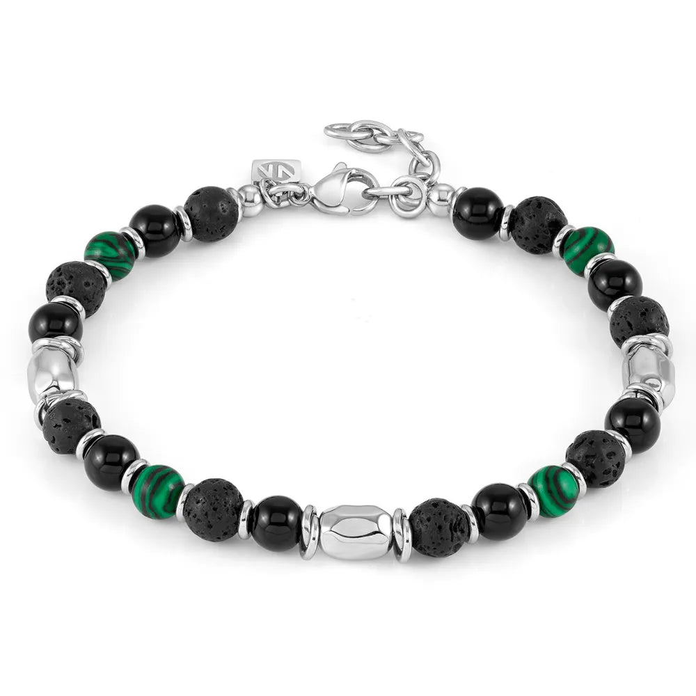 Nomination Instinct Stainless Steel Style Black & Malachite Bracelet 027930/061