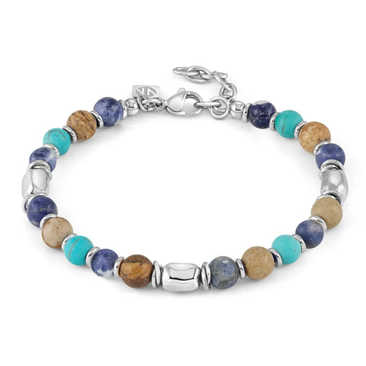 Nomination Instinct Stainless Steel Style Sodalite Jasper Turquoise Bracelet 027930/062