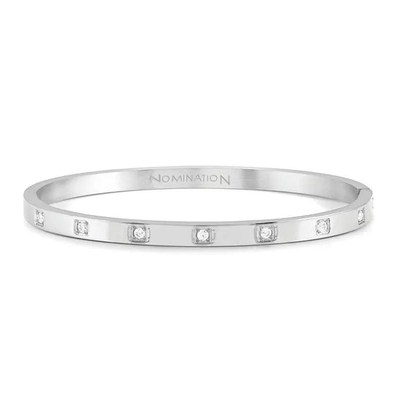 Nomination Stainless Steel Pretty Bangles Square Cubic Zirconia Bangle Medium 029514/001
