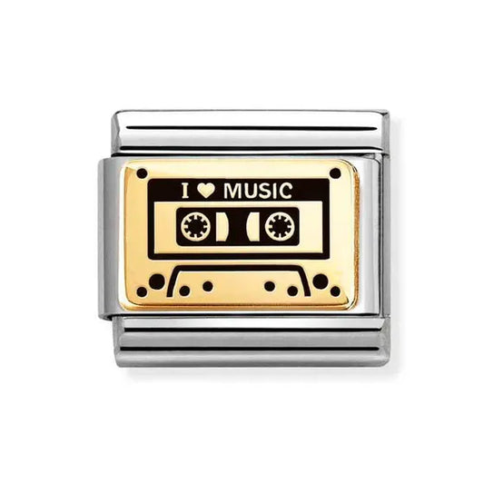 Nomination Classic Gold Cassette Mix Tape Charm 030166/44