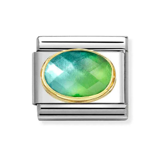 Nomination Classic Gold Two Tone Blue & Green Charm 030612/037