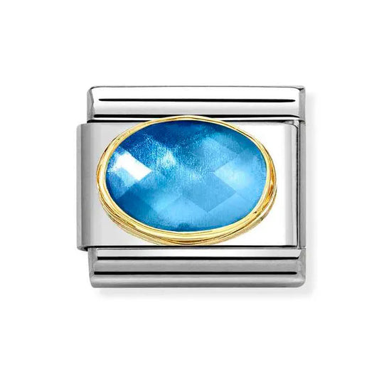 Nomination Classic Gold Two Tone Light & Dark Blue Charm 030612/038