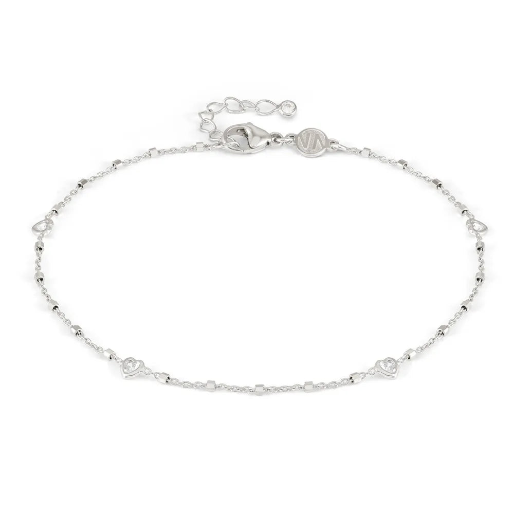 Nomination Silver Cubic Zirconia Hearts Anklet 241001/022
