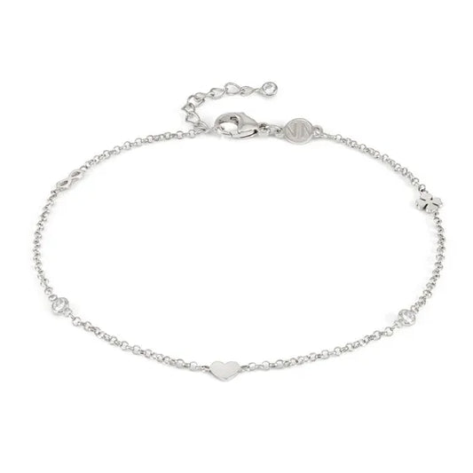 Nomination Silver Heart Infinity Clover Cubic Zirconia Anklet 241001/050