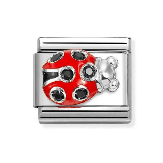 Nomination Classic Silver Ladybug Red & Black Cubic Zirconia 330321/11