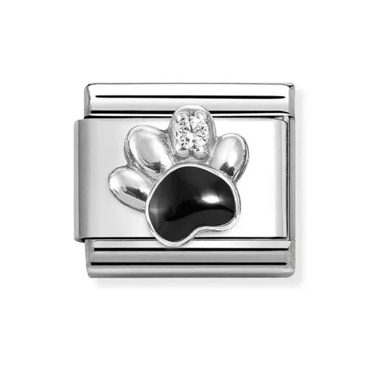 Nomination Silver Black Paw Print & Cubic Zirconia 330321/12