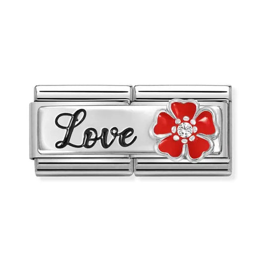 Nomination Classic Silver Double Love With Flower Charm 330734/14