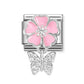 Nomination Classic Silver Pink Flower With Cubic Zirconia Butterfly 331814/02