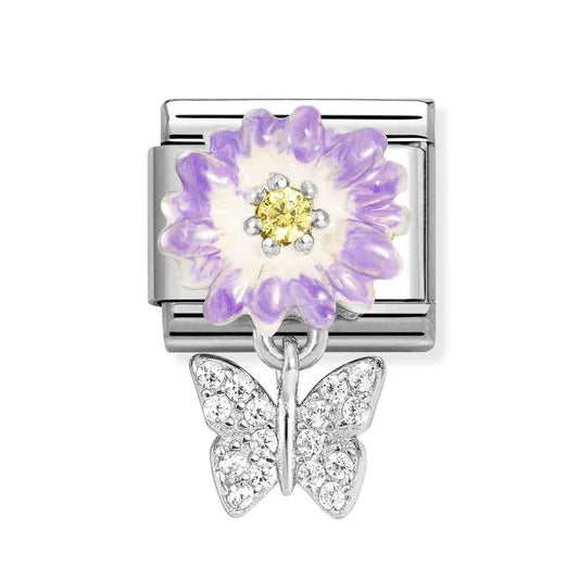 Nomination Lilac Daisy With Cubic Zirconia Butterfly 331814/11