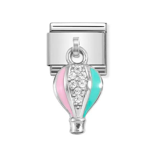 Nomination Classic Silver Cubic Zirconia Dangly Hot Air Balloon Charm 331815/13