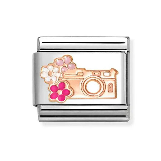 Nomination Classic Rose Gold Camera With Flowers 430202/31