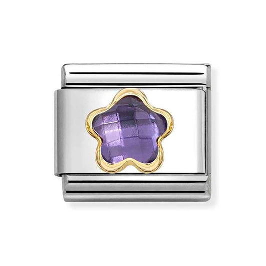 Nomination Composable Classic Purple Cubic Zirconia Flower 030615/001