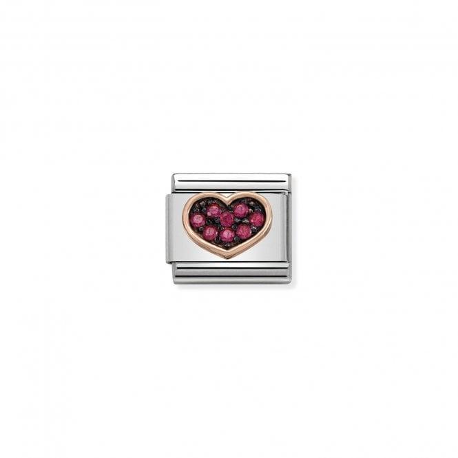 Nomination Rose Raised Red Cz Heart 430311/01