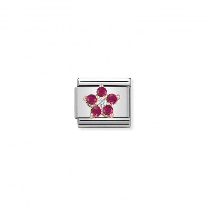 Nomination Rose Red White Cz Flower 430317/01