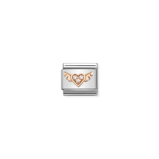 Nomination Classic Rose Gold & CZ Winged Heart Charm 430305/34