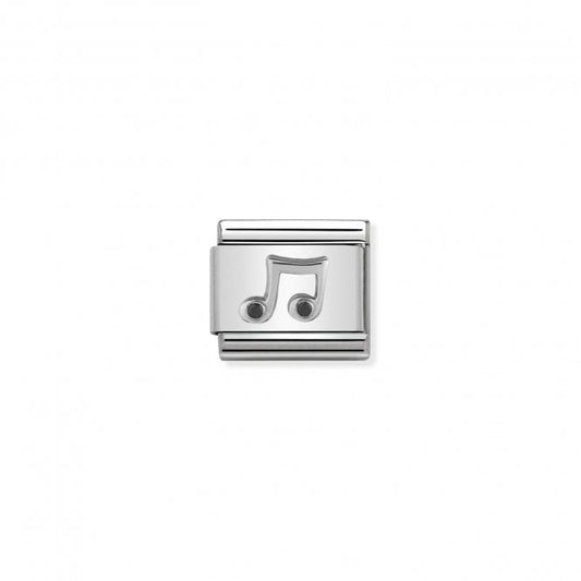 Nomination Classic Silver CZ Music Note Charm 330311/08