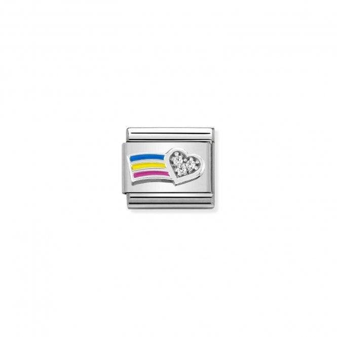 Nomination Cz Heart With Rainbow 330321/01