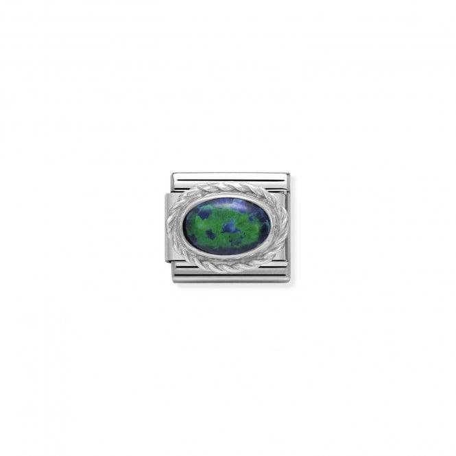 Nomination Silvershine Green Opal Oval 330503/26