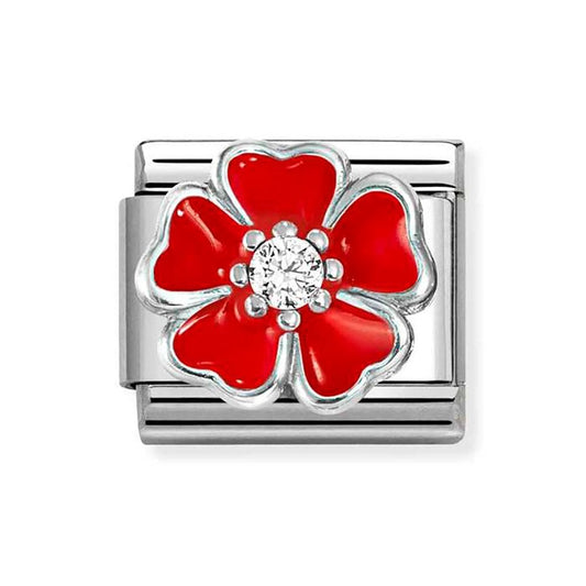 Nomination Composable Classic Cubic Zirconia Red Flower 330321/20