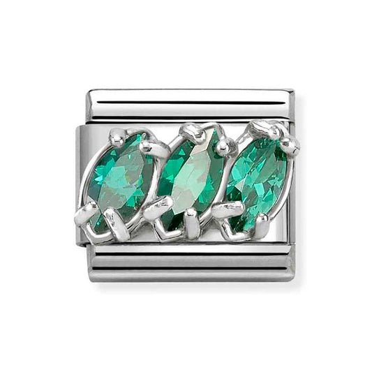 Nomination Composable Classic Green Cubic Zirconoia Trilogy 330329/23