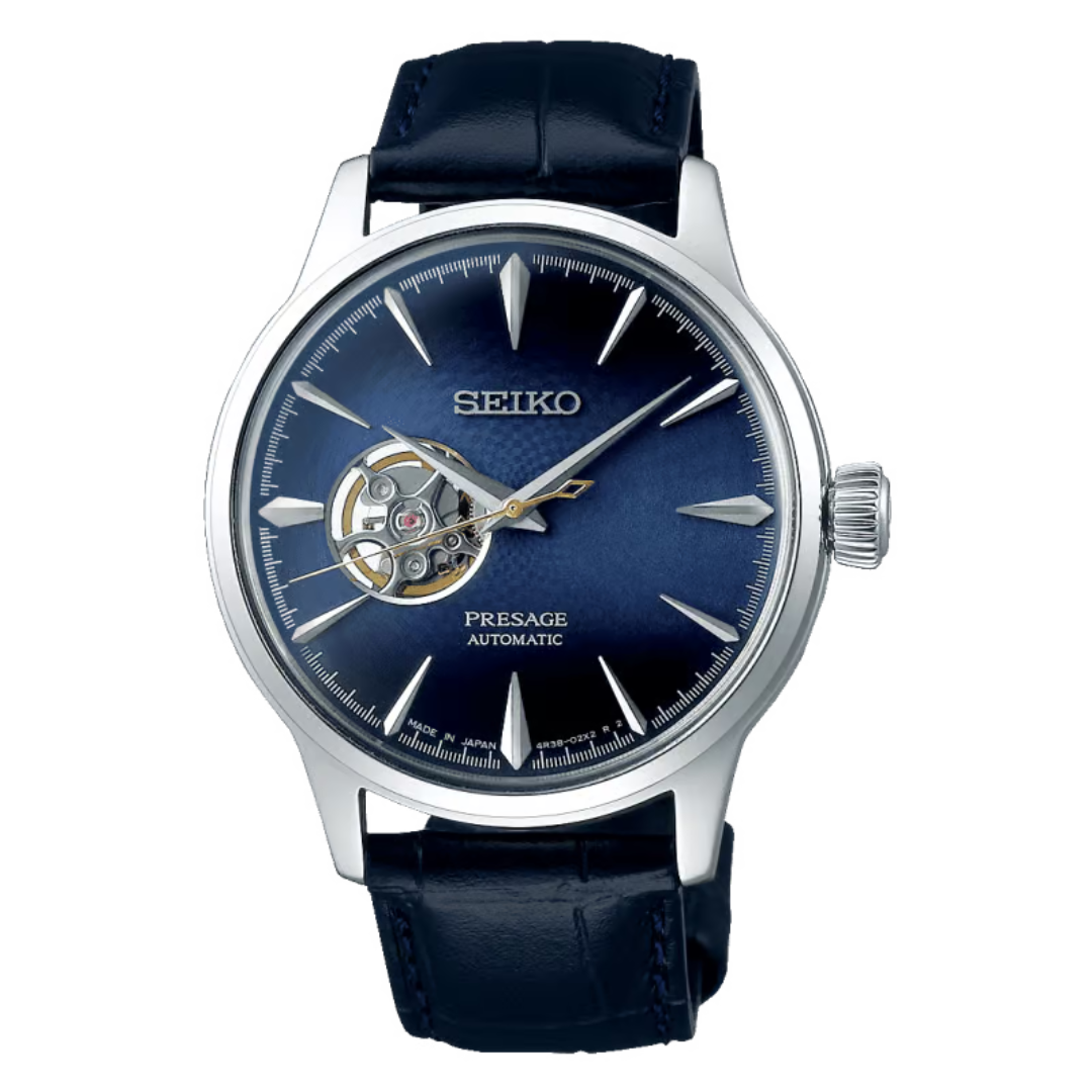 Seiko Presage Cocktail Blue Moon Watch Blue Open Heart SSA405J1