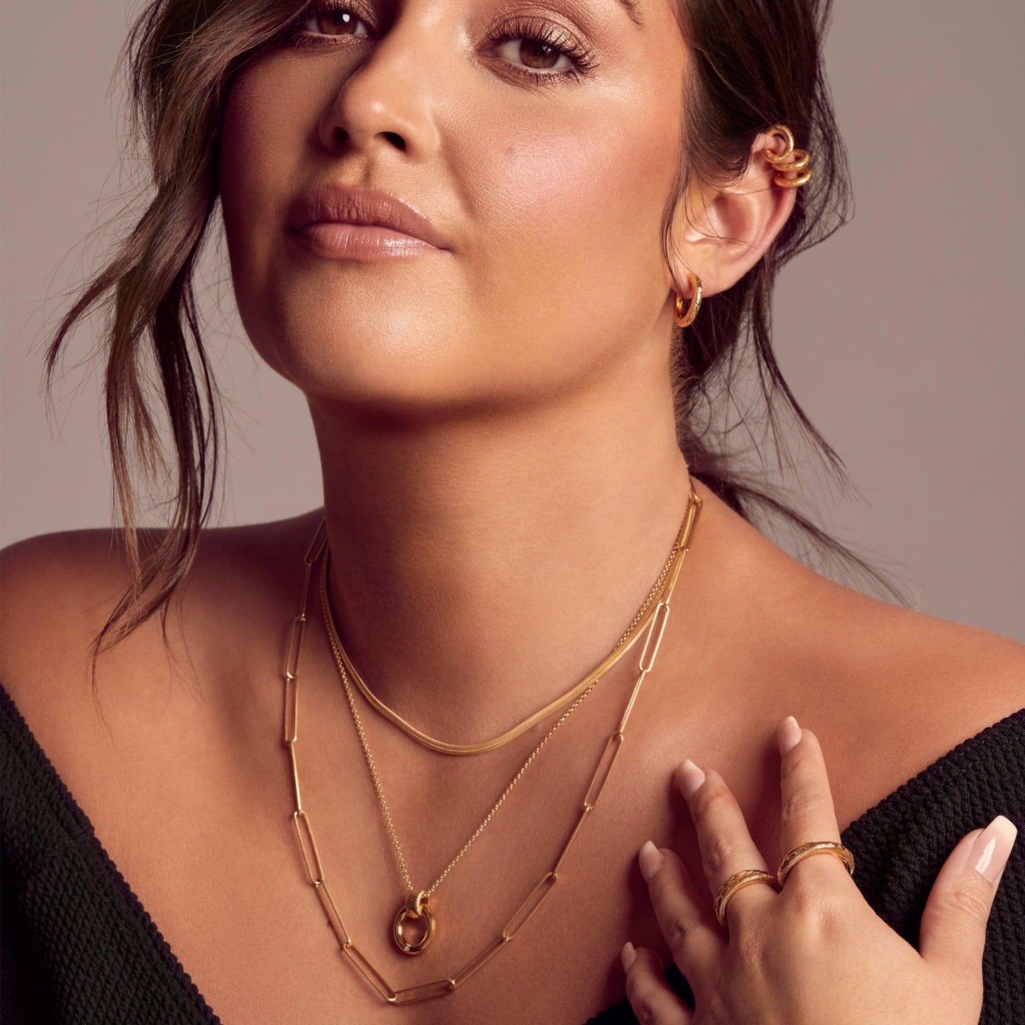 Hot Diamonds x Golden Edit Embrace Oval Snake Chain CH101