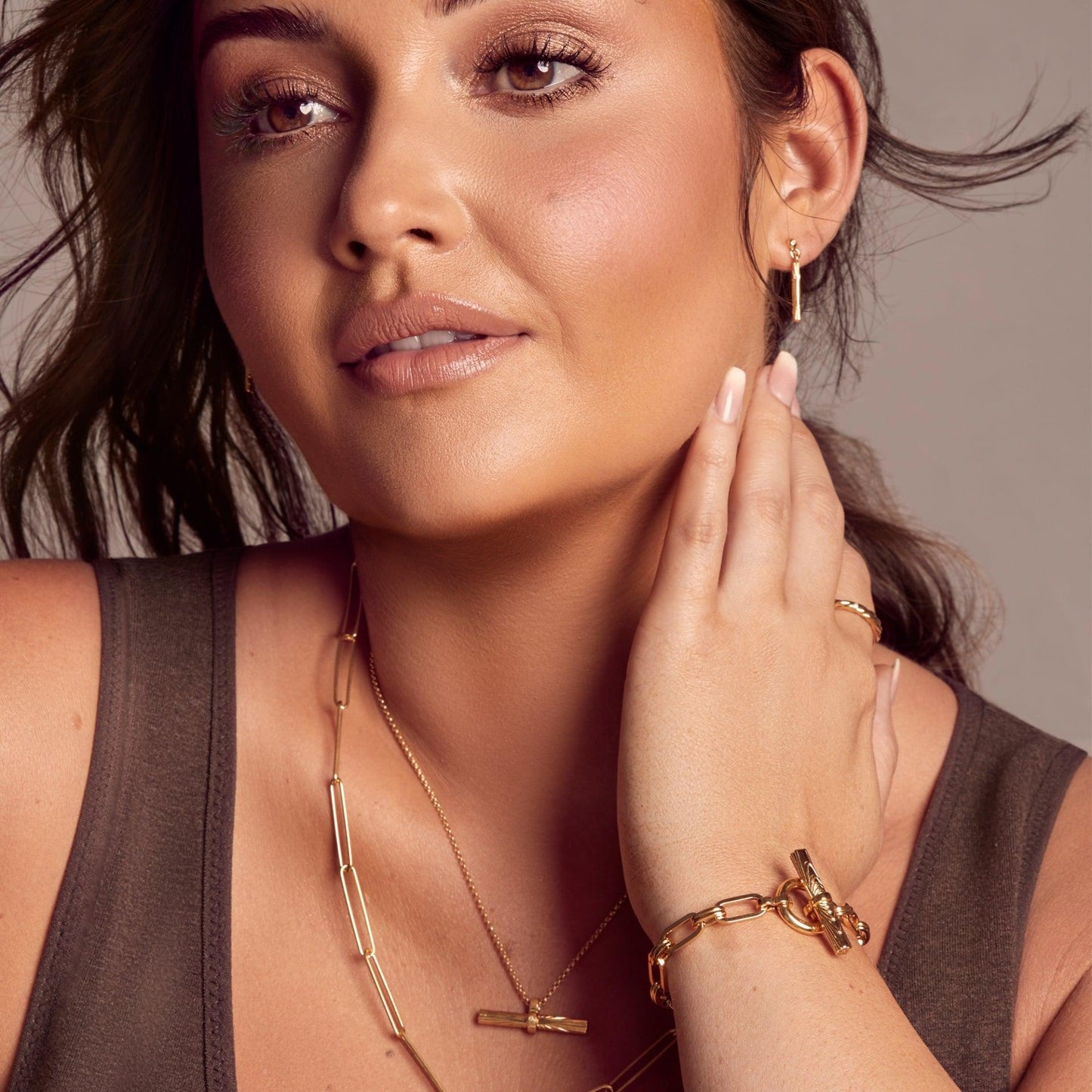 Hot Diamonds x Golden Edit Hope Bar Pendant DP848