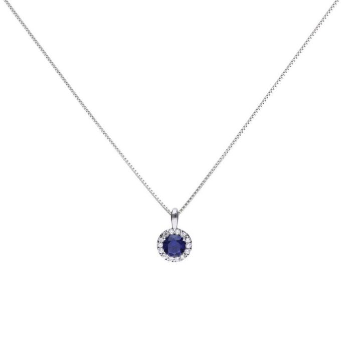 Diamonfire Blue Cubic Zirconia Solitaire Necklace P4626