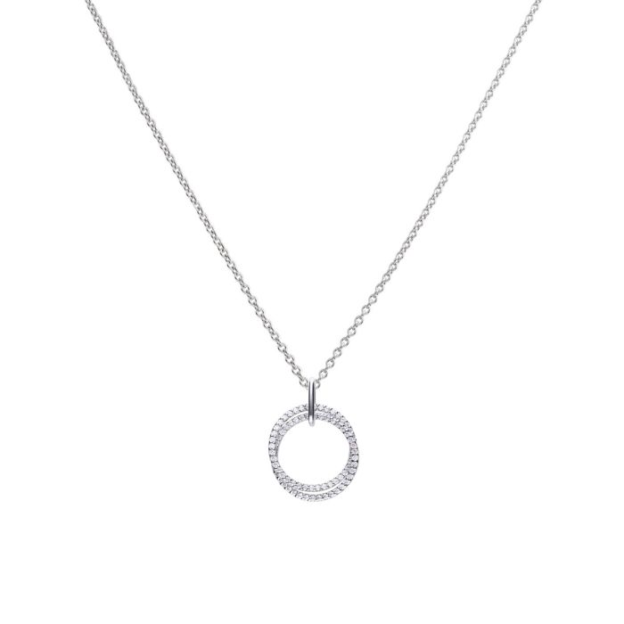 Diamonfire Sterling Silver Entwined Circles Necklace P4636