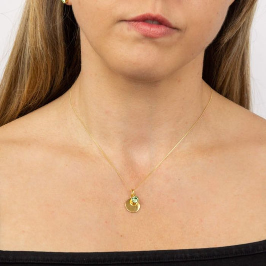 Yellow Gold Plated August Birthstone Necklace