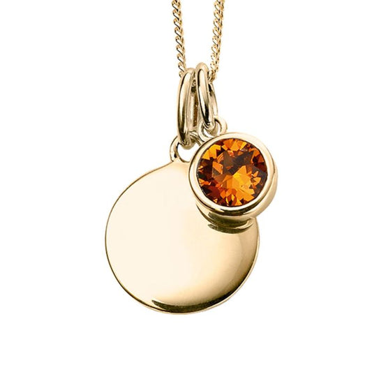 Yellow Gold Plated November Birthstone Necklace