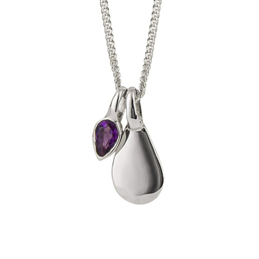 Sterling Silver Amethyst February Birthstone Necklace