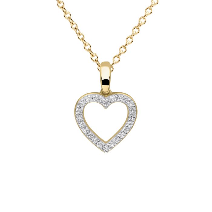 Diamonfire Gold Plated Heart Pendant Necklace