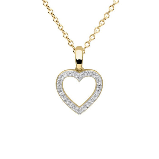 Diamonfire Gold Plated Heart Pendant Necklace