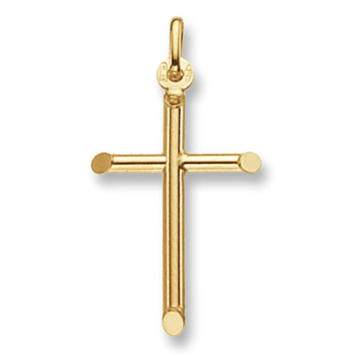 9ct Yellow Gold Tubular Cross Pendant