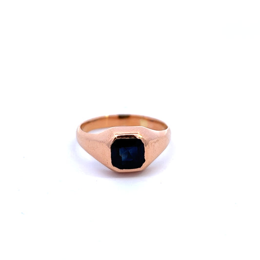 Pre-Owned Cushion Cut Mixed Dark Blue Sapphire Ring Size Q