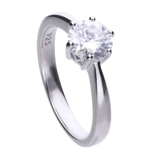 Diamonfire1.5ct 6 Claw Cubic Zirconia Solitaire Ring