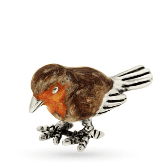 Sterling Silver Enamel Robin Miniature