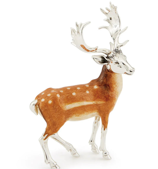 Sterling Silver Enamel Fallow Stag Deer