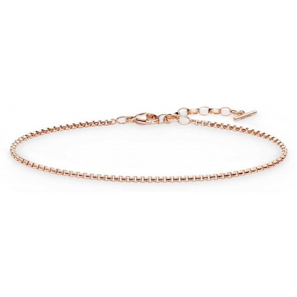 Thomas Sabo Rose Gold Plated Box Link Bracelet 19.5cm A1651-415-12