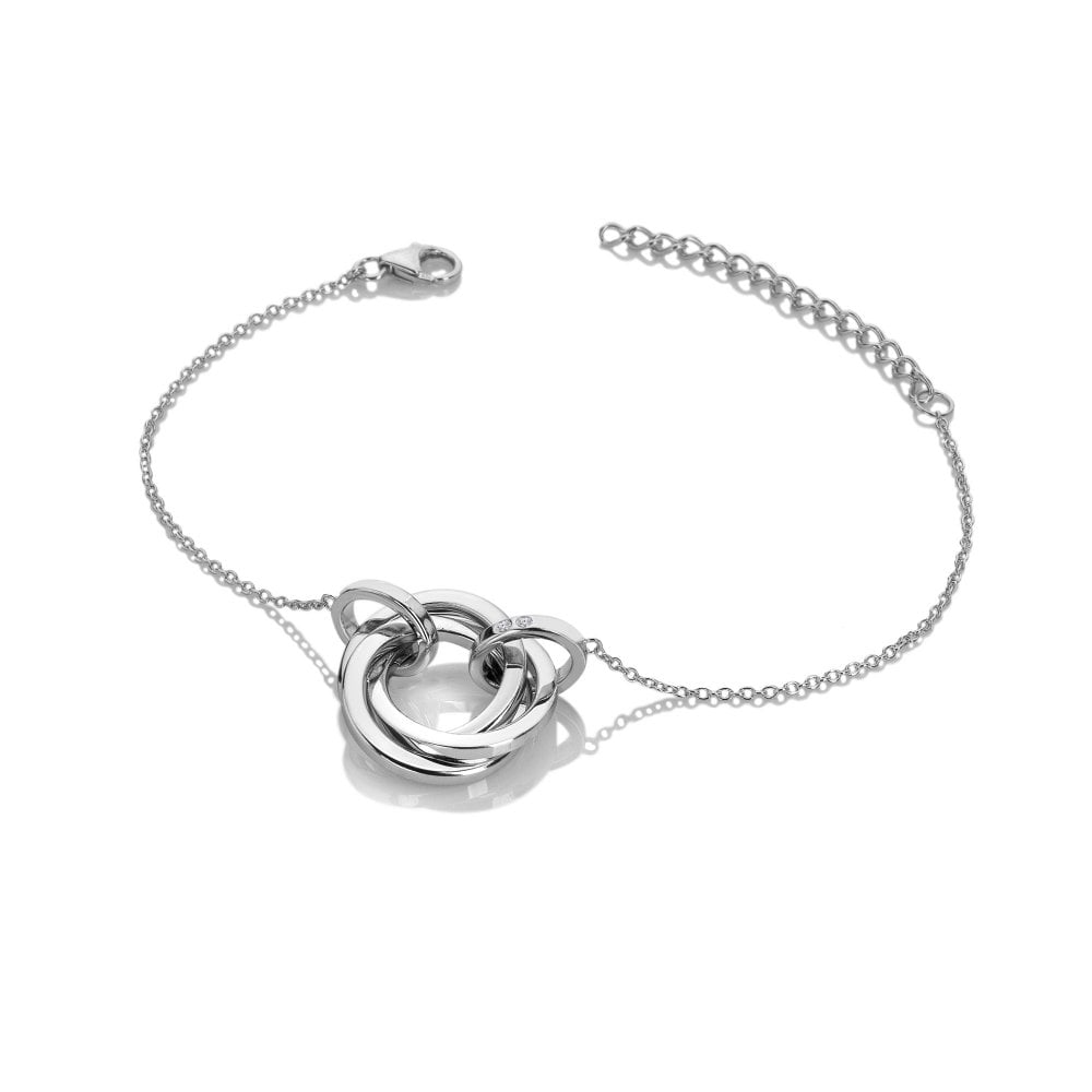 Hot Diamonds Sterling Silver Trio Toggle Slider Bracelet