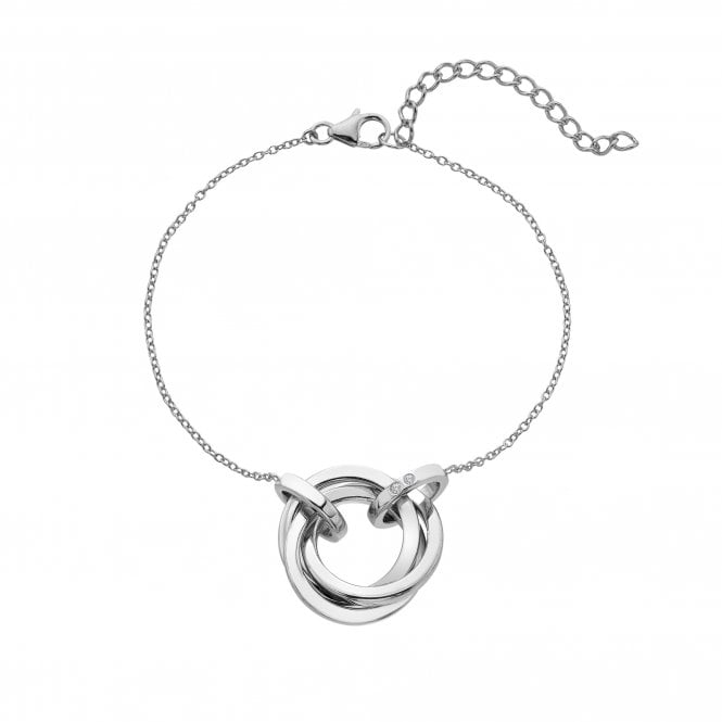 Hot Diamonds Sterling Silver Trio Toggle Slider Bracelet