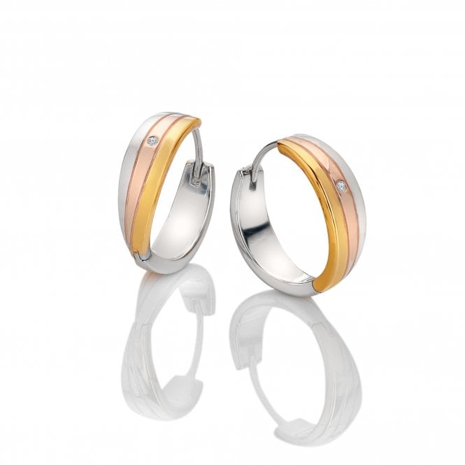 Hot Diamonds Silver Trio Hoop Earrings DE841