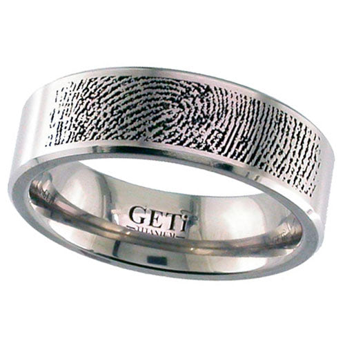 Geti Titanium 7mm Flat Any Fingerprint Ring