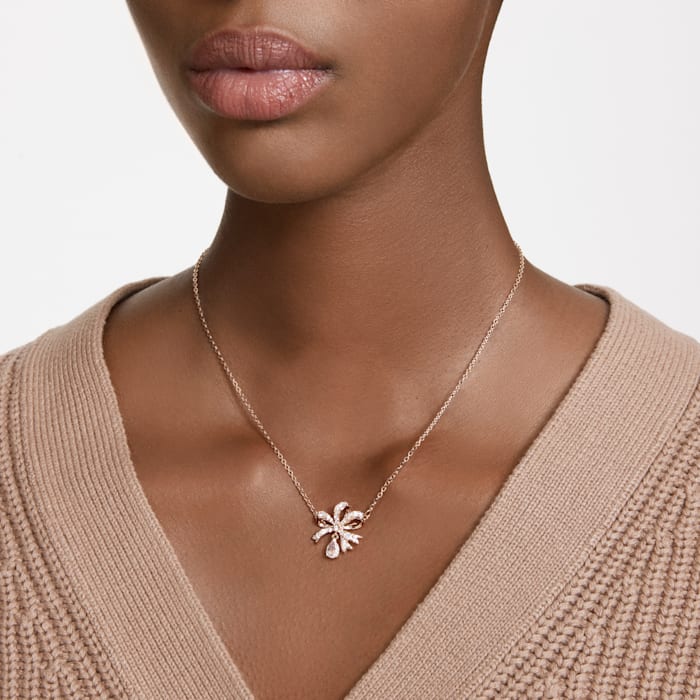 Swarovski Rose Gold Plated Volta Bow Necklace 5656741
