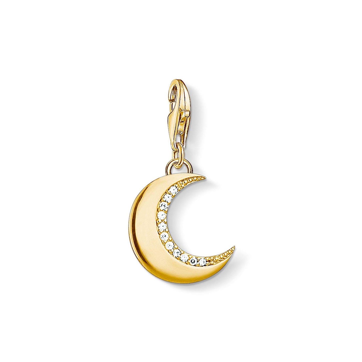 Thomas Sabo Yellow Gold Plated Cubic Zirconia Moon Pendant Charm 1500-414-14 - Judith Hart Jewellers