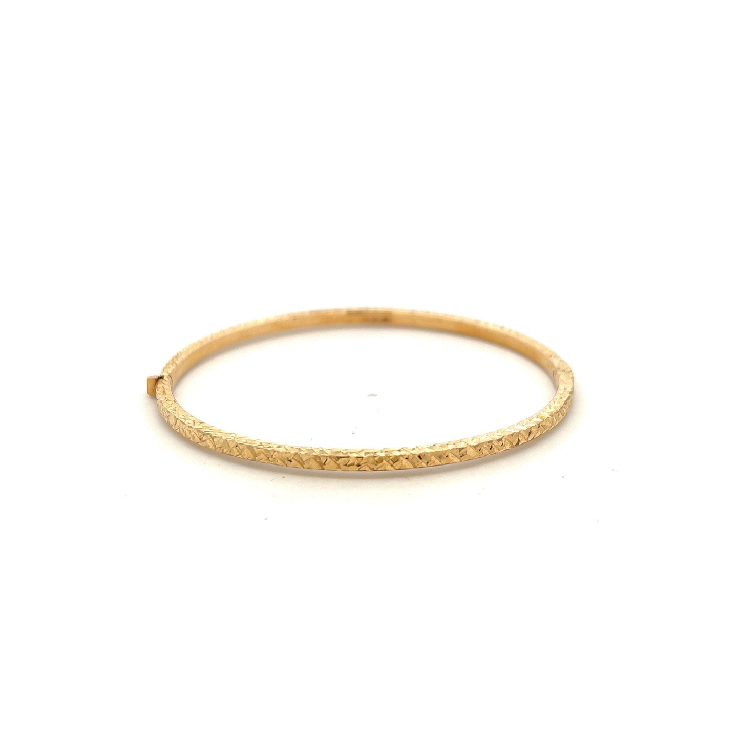 9ct Yellow Gold Diamond Cut Hollow Bangle - Judith Hart Jewellers