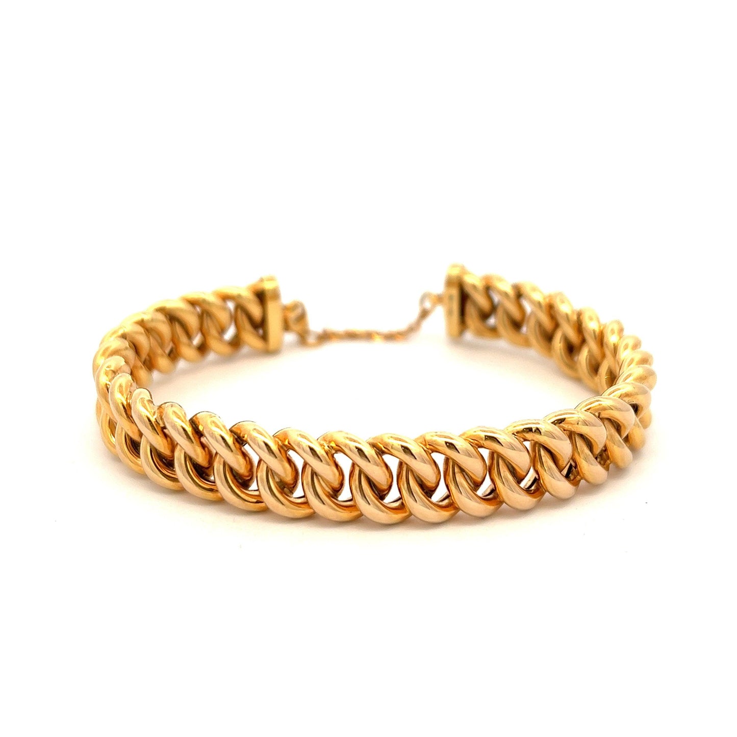 9ct Yellow Gold Hollow Curb Bangle - Judith Hart Jewellers
