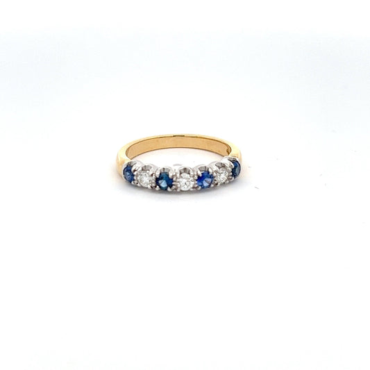 18ct Yellow Gold Sapphire and Diamond Ring