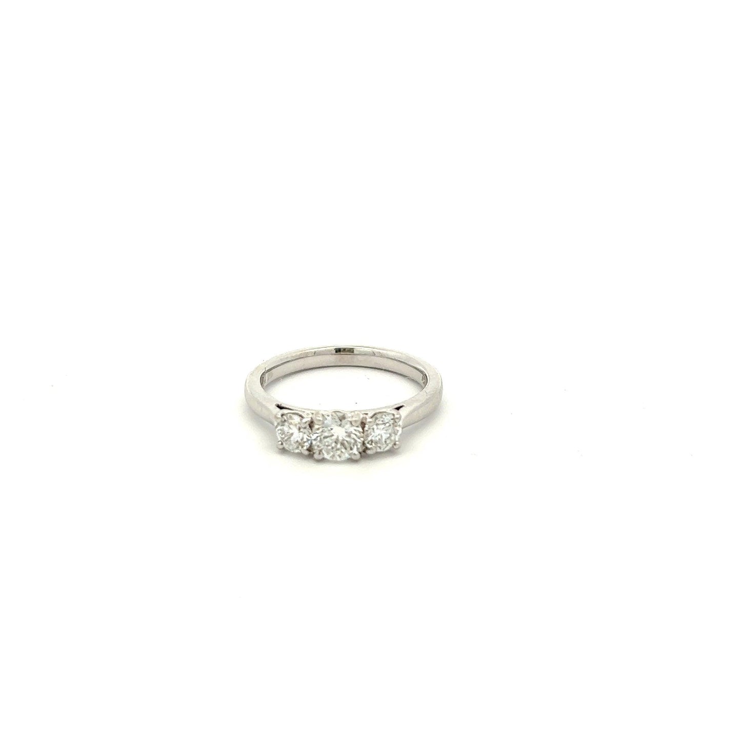 18ct White Gold Three Stone 1.00ct Diamond Ring